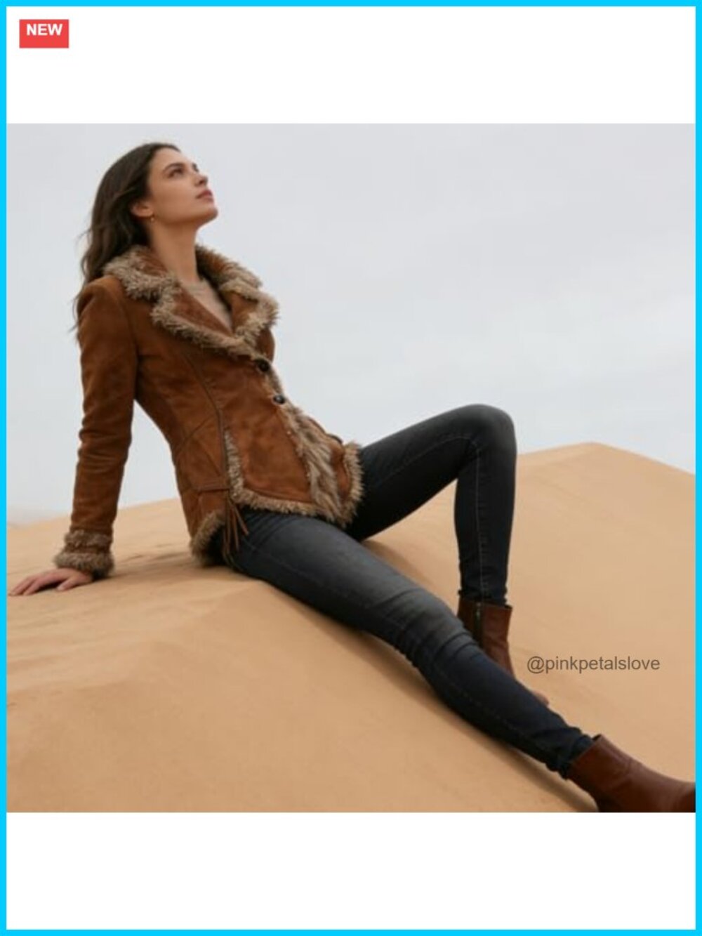 Vintage Faux Suede Jacket with Faux Fur Collar Slim Fit Aviator Style Casual - Picture 3 of 6